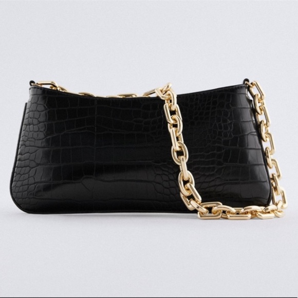 Zara Chain Strap Animal Embossed Bag - Picture 2 of 7